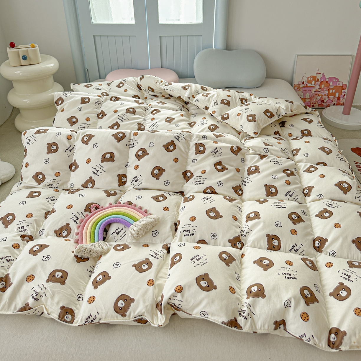 91家纺网 家纺一手货源 找家纺 （总）暖羽屋羽绒馆 2025新款儿童纯棉鹅绒丝被芯60s卡通学生婴幼儿园1.2米羽绒被子1.5米宿舍羽绒冬被