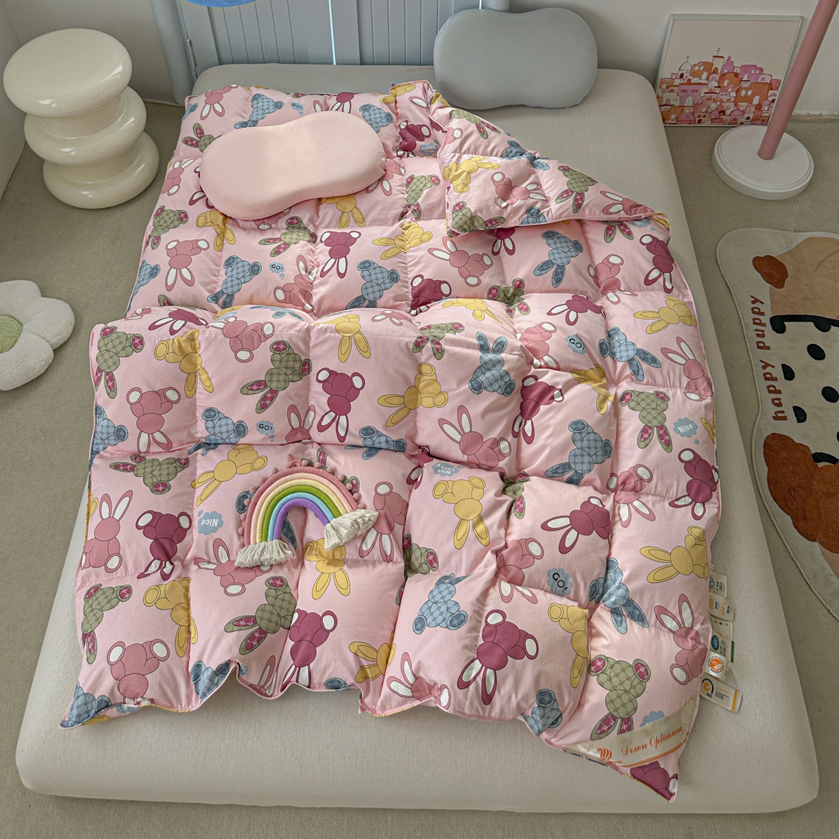 91家纺网 家纺一手货源 找家纺 暖羽屋羽绒馆 2025新款儿童纯棉鹅绒丝被芯60s卡通学生婴幼儿园1.2米羽绒被子1.5米宿舍羽绒冬被 时尚八宝