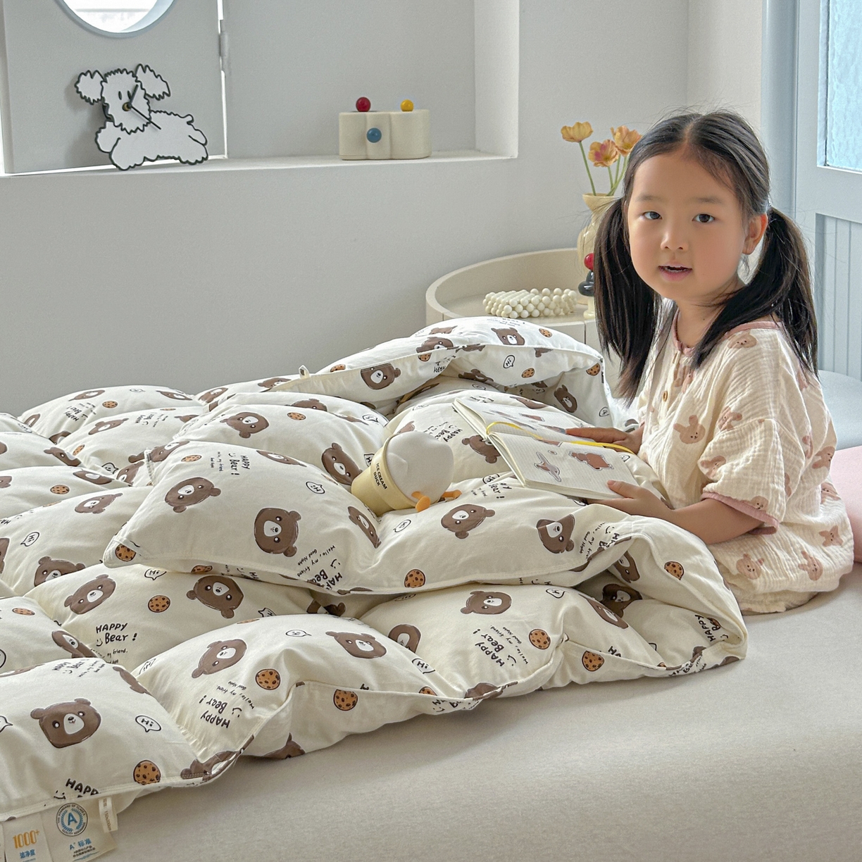 （总）暖羽屋羽绒馆 2025新款儿童纯棉鹅绒丝被芯60s卡通学生婴幼儿园1.2米羽绒被子1.5米宿舍羽绒冬被