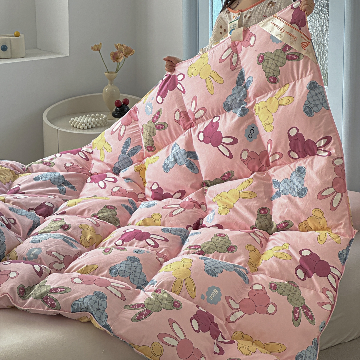 91家纺网 家纺一手货源 找家纺 暖羽屋羽绒馆 2025新款儿童纯棉鹅绒丝被芯60s卡通学生婴幼儿园1.2米羽绒被子1.5米宿舍羽绒冬被 时尚八宝