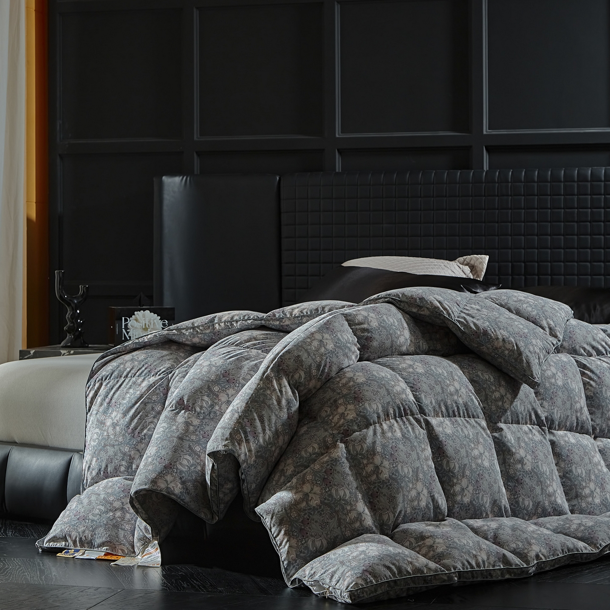 91家纺网 家纺一手货源 找家纺 暖羽屋羽绒馆 2025新款印花鹅绒丝冬被 羽绒被子 春秋白鹅绒被芯 羽毛被子双人加厚冬被 花语