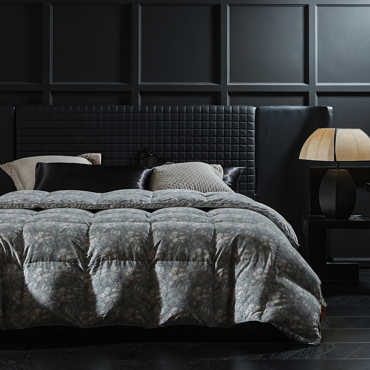 暖羽屋羽绒馆 2025新款印花鹅绒丝冬被 羽绒被子 春秋白鹅绒被芯 羽毛被子双人加厚冬被 花语