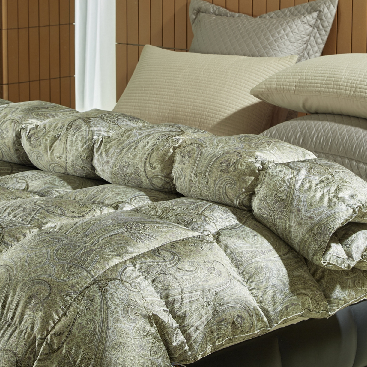 91家纺网 家纺一手货源 找家纺 暖羽屋羽绒馆 2025新款印花鹅绒丝冬被 羽绒被子 春秋白鹅绒被芯 羽毛被子双人加厚冬被 墨尔本