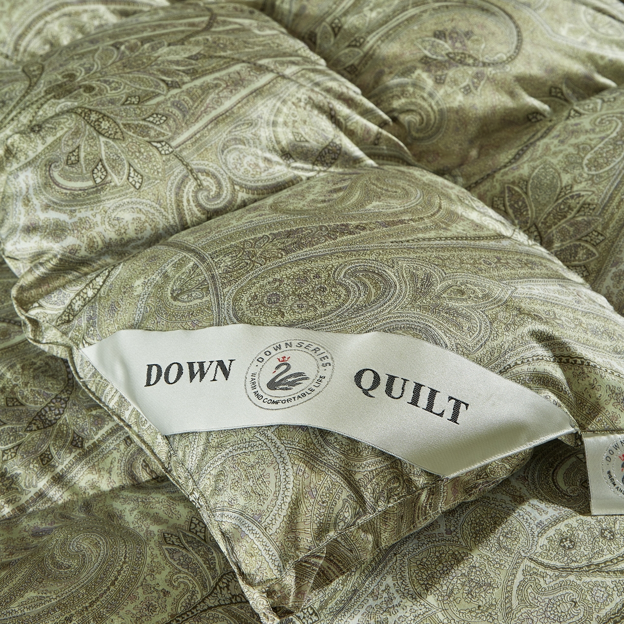 91家纺网 家纺一手货源 找家纺 暖羽屋羽绒馆 2025新款印花鹅绒丝冬被 羽绒被子 春秋白鹅绒被芯 羽毛被子双人加厚冬被 墨尔本