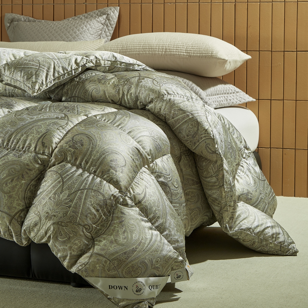 91家纺网 家纺一手货源 找家纺 暖羽屋羽绒馆 2025新款印花鹅绒丝冬被 羽绒被子 春秋白鹅绒被芯 羽毛被子双人加厚冬被 墨尔本