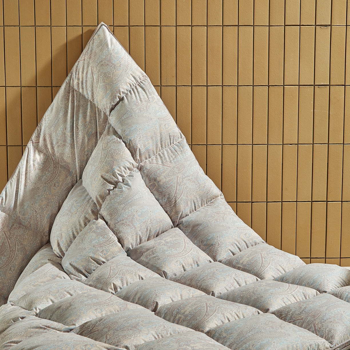 91家纺网 家纺一手货源 找家纺 暖羽屋羽绒馆 2025新款印花鹅绒丝冬被 羽绒被子 春秋白鹅绒被芯 羽毛被子双人加厚冬被 浅墨