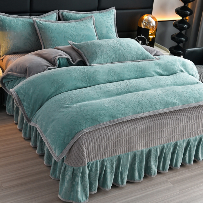 91家纺网 家纺一手货源 找家纺 （总）星窝家纺 2025新款雕花绒床盖四件套 控价标准139（直播拼多多淘宝）