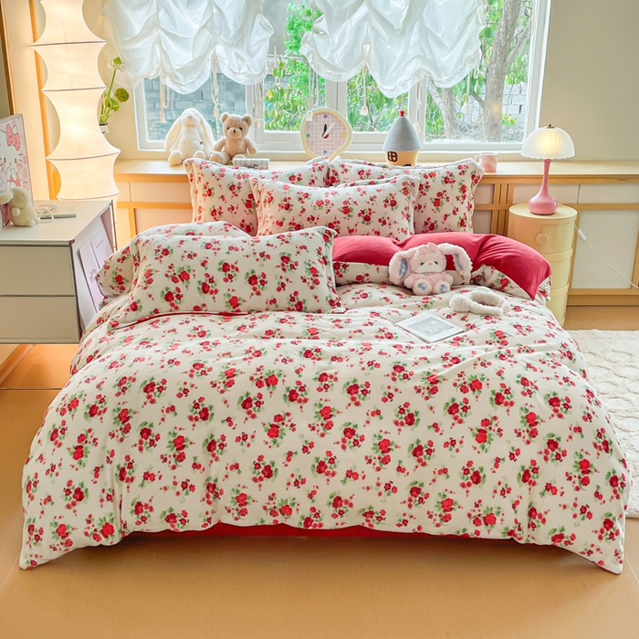 91家纺网 家纺一手货源 找家纺 （总）弗苓家纺 2025新款加厚保暖双面牛奶绒四件套