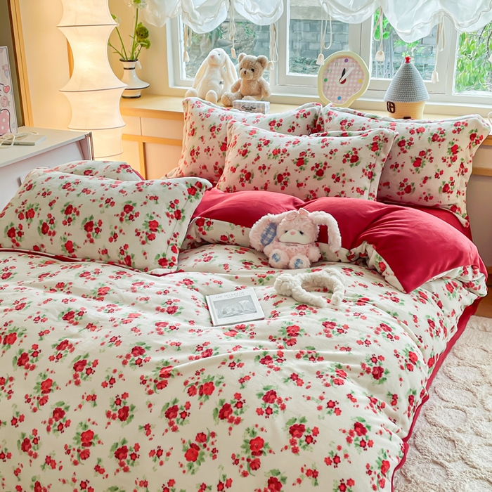 91家纺网 家纺一手货源 找家纺 （总）弗苓家纺 2025新款加厚保暖双面牛奶绒四件套