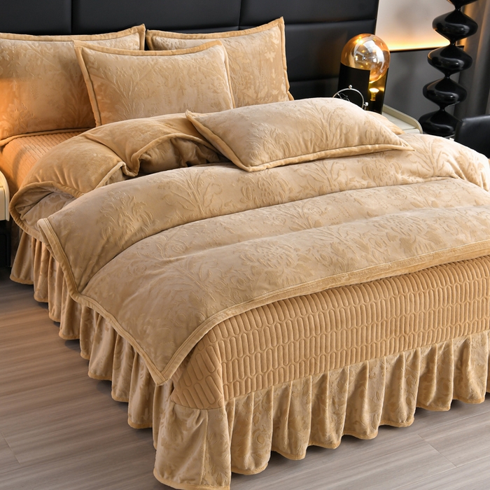 91家纺网 家纺一手货源 找家纺 （总）星窝家纺 2025新款雕花绒床盖四件套 控价标准139（直播拼多多淘宝）