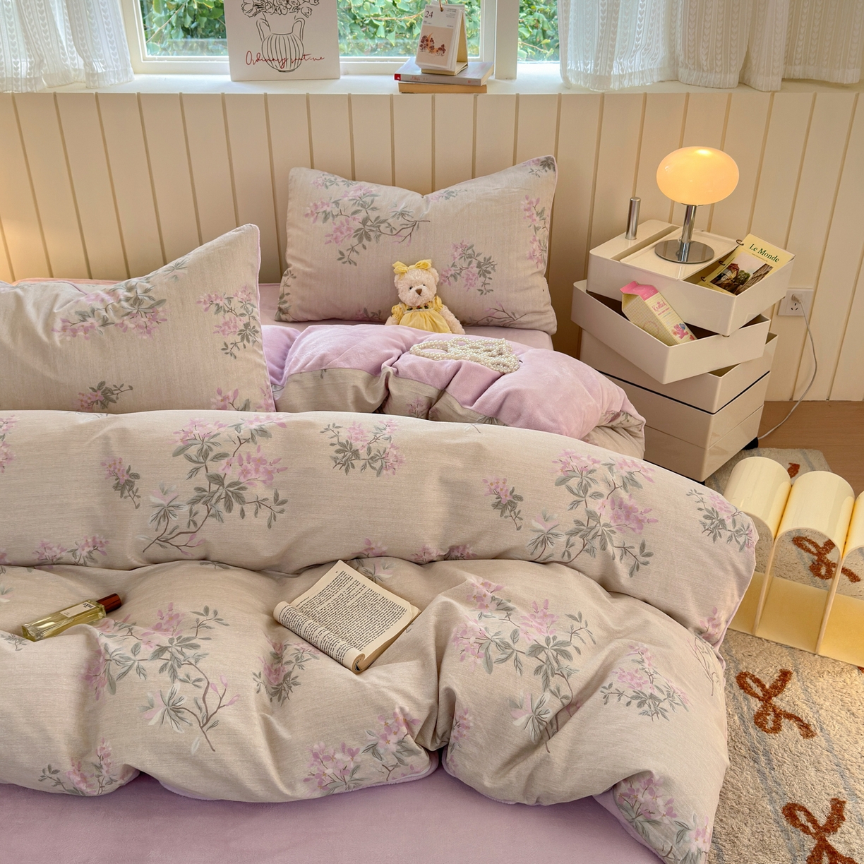 Sweet dreams甜梦 2025新款棉加绒印花四件套 紫语