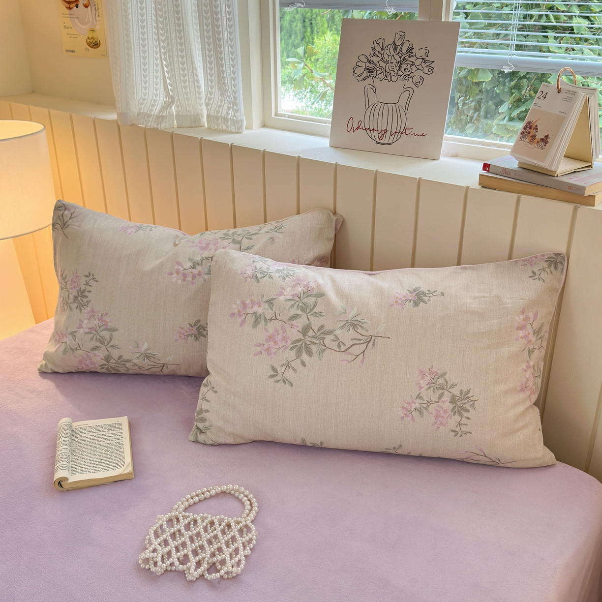 91家纺网 家纺一手货源 找家纺 Sweet dreams甜梦 2025新款棉加绒印花四件套 紫语