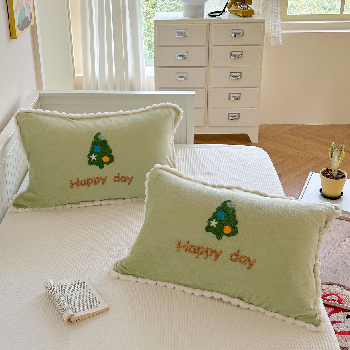 91家纺网 家纺一手货源 找家纺 （总）寐居家纺 2025新款牛奶绒毛巾绣单枕套