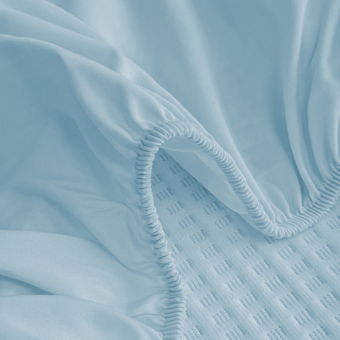 91家纺网 家纺一手货源 找家纺 大元 2025新款零压云棉刺绣款单床笠床笠单件单品床笠小熊仔 小熊仔-蓝