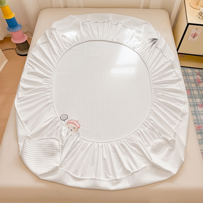 91家纺网 家纺一手货源 找家纺 大元 2025新款零压云棉刺绣款单床笠床笠单件单品床笠小熊仔 小熊仔-奶白