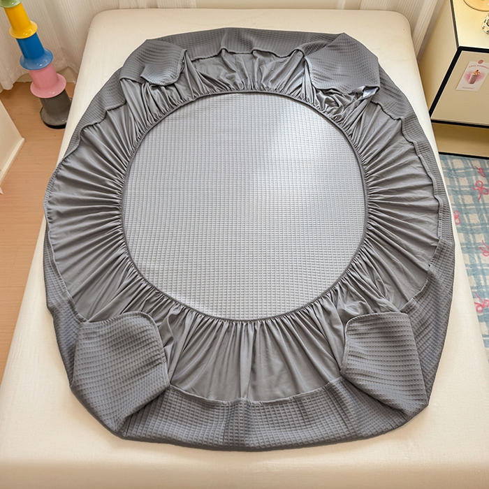 91家纺网 家纺一手货源 找家纺 大元 2025新款零压云棉刺绣款单床笠床笠单件单品床笠小熊仔 小熊仔-高级灰