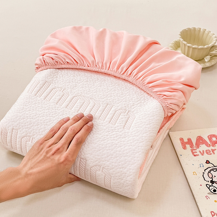 91家纺网 家纺一手货源 找家纺 大元 2025新款空气层夹棉单床笠床笠单件单品床笠-基础款minmin 粉玉minmin