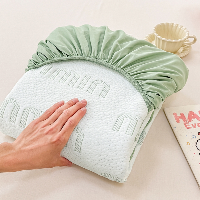 91家纺网 家纺一手货源 找家纺 大元 2025新款空气层夹棉单床笠床笠单件单品床笠-基础款minmin 果绿minmin