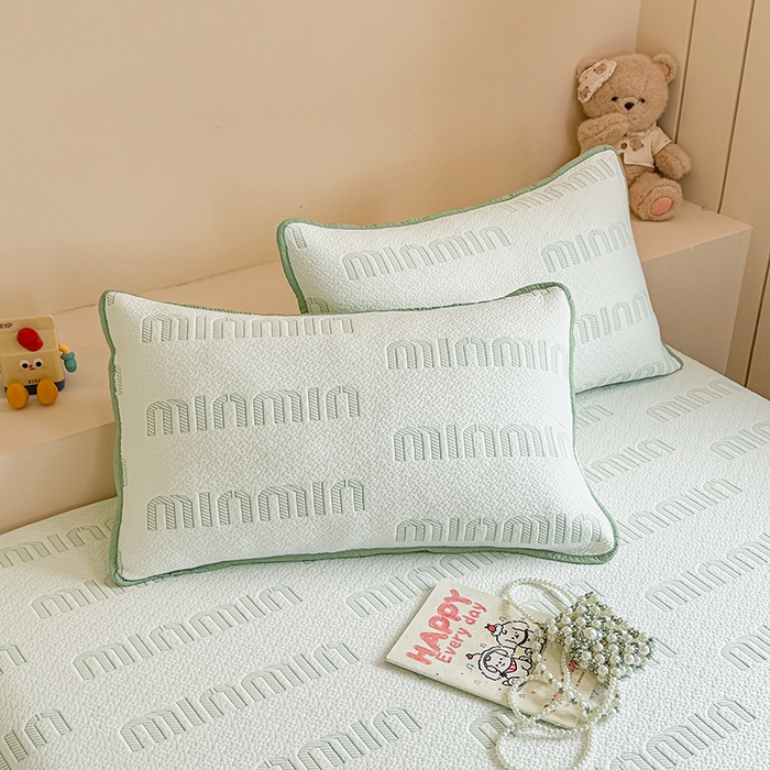 91家纺网 家纺一手货源 找家纺 大元 2025新款空气层夹棉单床笠床笠单件单品床笠-基础款minmin 果绿minmin