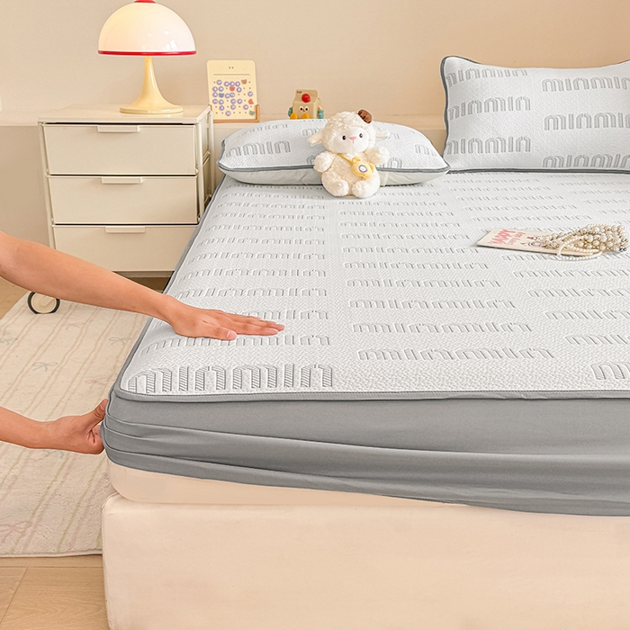 91家纺网 家纺一手货源 找家纺 大元 2025新款空气层夹棉单床笠床笠单件单品床笠-基础款minmin 浅灰minmin