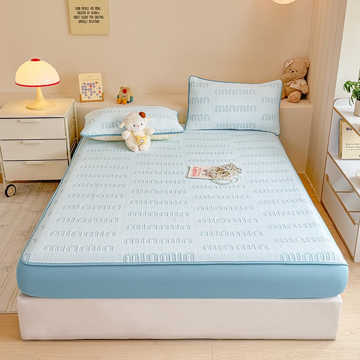 91家纺网 家纺一手货源 找家纺 大元 2025新款空气层夹棉单床笠床笠单件单品床笠-基础款minmin 天蓝minmin