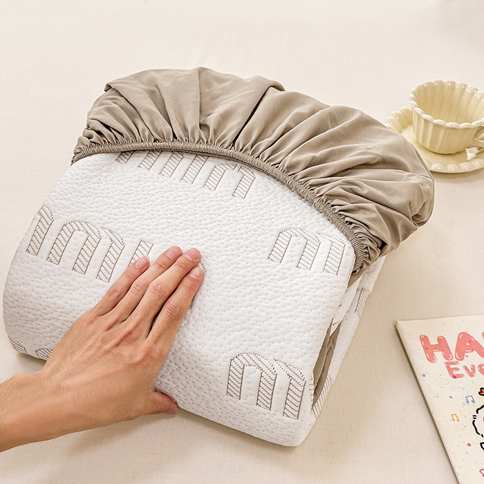 91家纺网 家纺一手货源 找家纺 大元 2025新款空气层夹棉单床笠床笠单件单品床笠-基础款minmin 卡其minmin