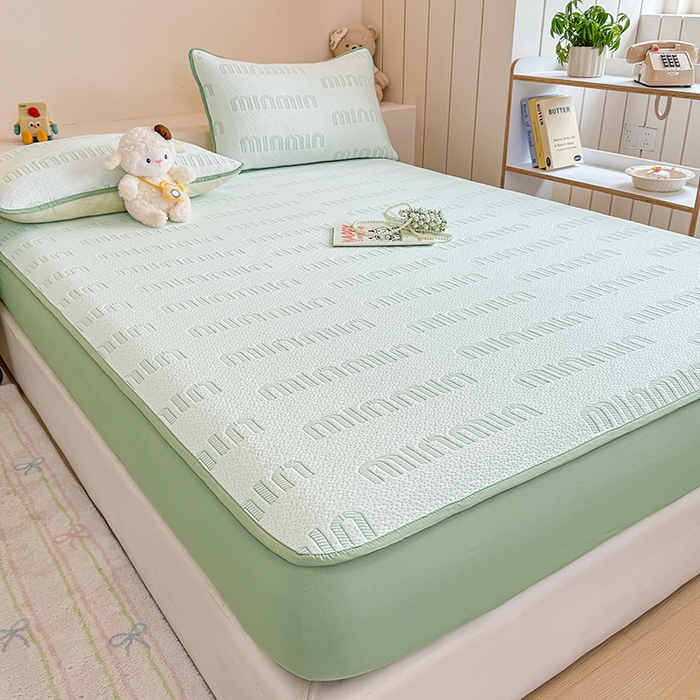 91家纺网 家纺一手货源 找家纺 大元 2025新款空气层夹棉单床笠床笠单件单品床笠-基础款minmin 果绿minmin