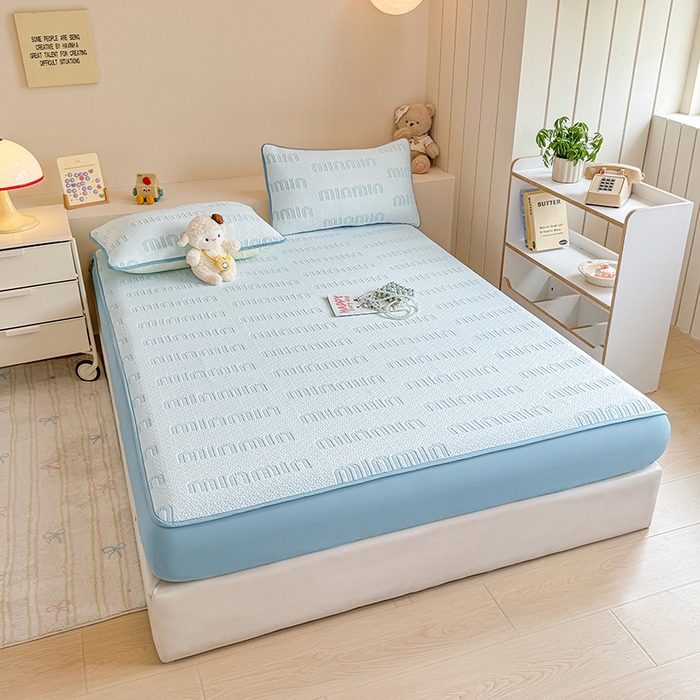 91家纺网 家纺一手货源 找家纺 大元 2025新款空气层夹棉单床笠床笠单件单品床笠-基础款minmin 天蓝minmin