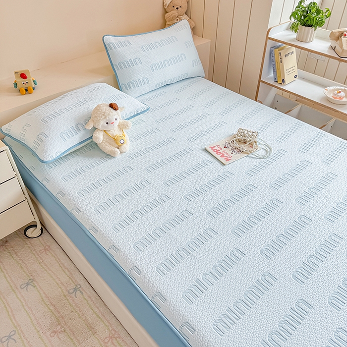 91家纺网 家纺一手货源 找家纺 大元 2025新款空气层夹棉单床笠床笠单件单品床笠-基础款minmin 天蓝minmin