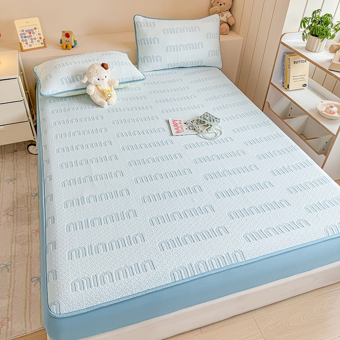 91家纺网 家纺一手货源 找家纺 大元 2025新款空气层夹棉单床笠床笠单件单品床笠-基础款minmin 天蓝minmin