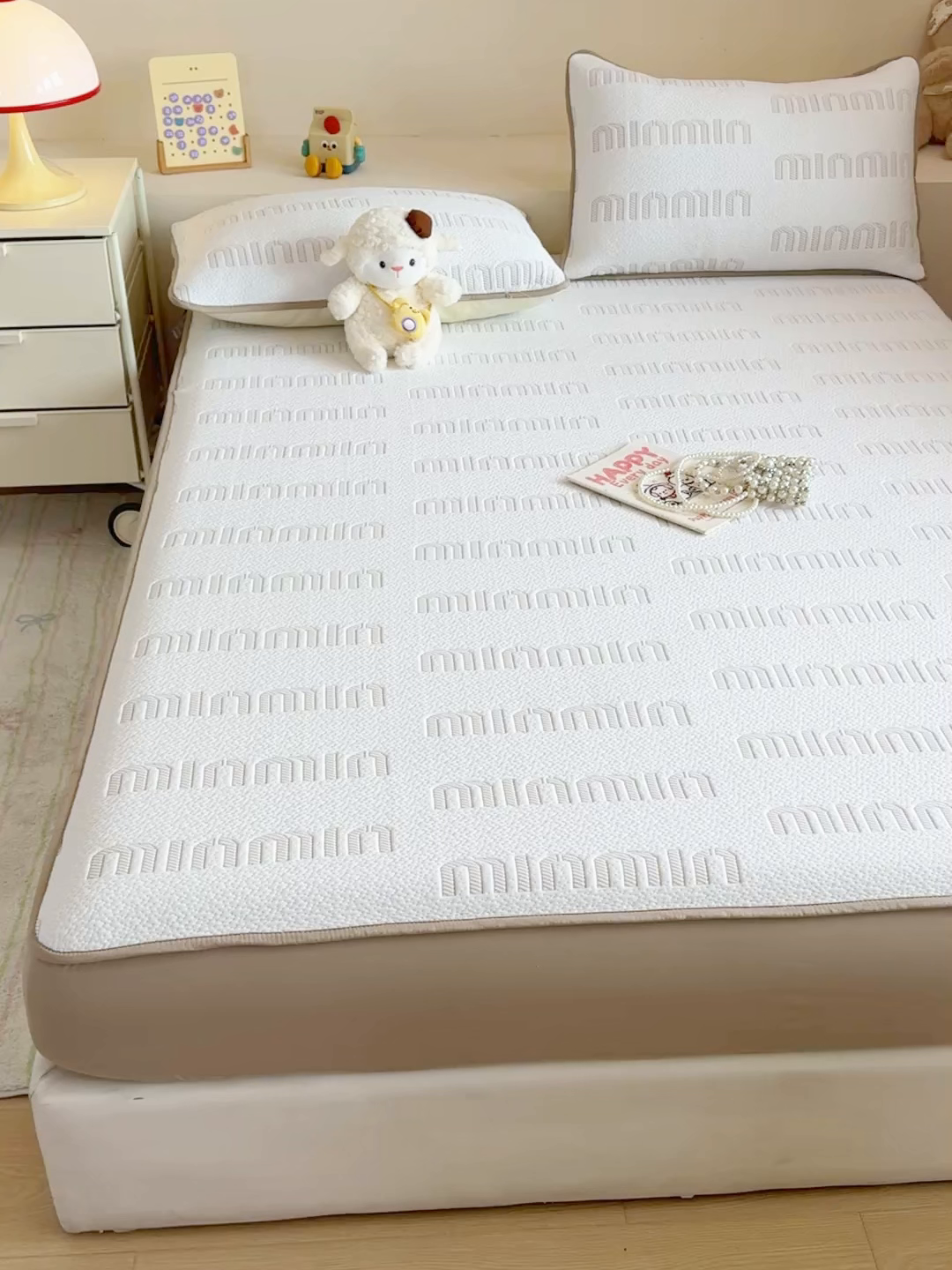 91家纺网 家纺一手货源 找家纺 大元 2025新款空气层夹棉单床笠床笠单件单品床笠-基础款minmin 卡其minmin