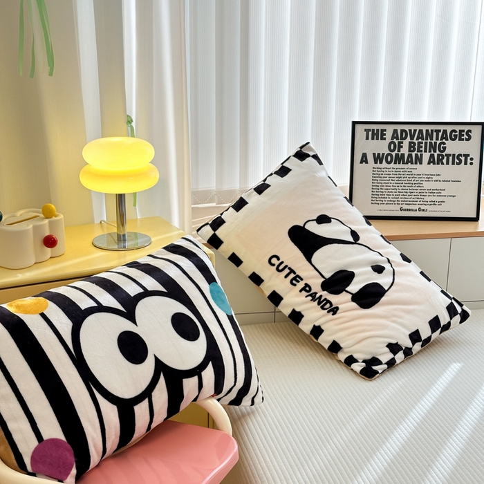 91家纺网 家纺一手货源 找家纺 寐居家纺 2025新款卡通印花大阪单枕套件 顽皮熊猫