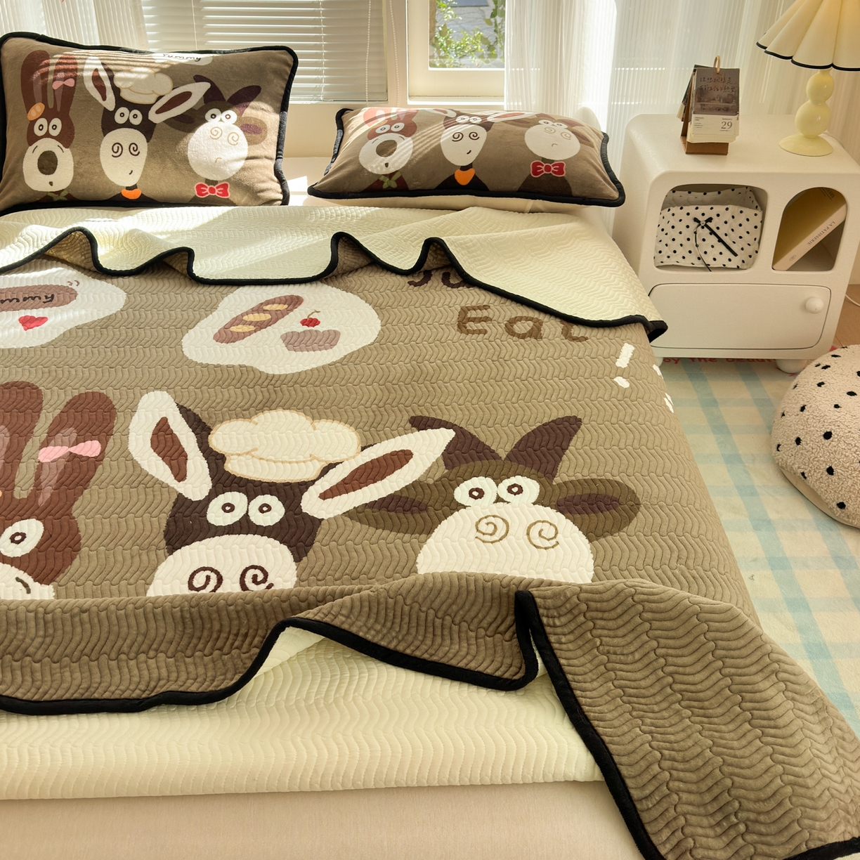 91家纺网 家纺一手货源 找家纺 （总）寐居家纺 2025新款牛奶绒数码大版单床盖