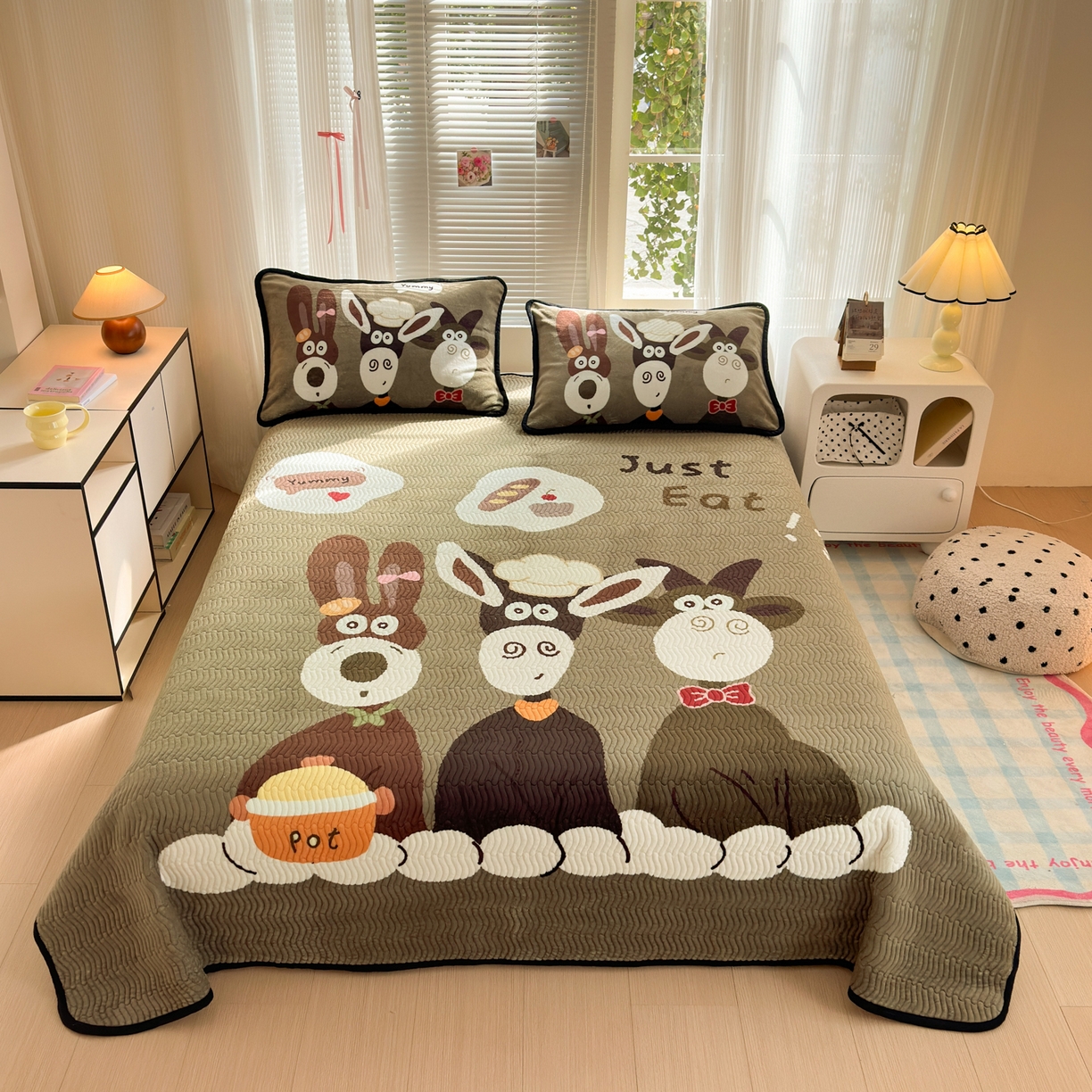 （总）寐居家纺 2025新款牛奶绒数码大版单床盖