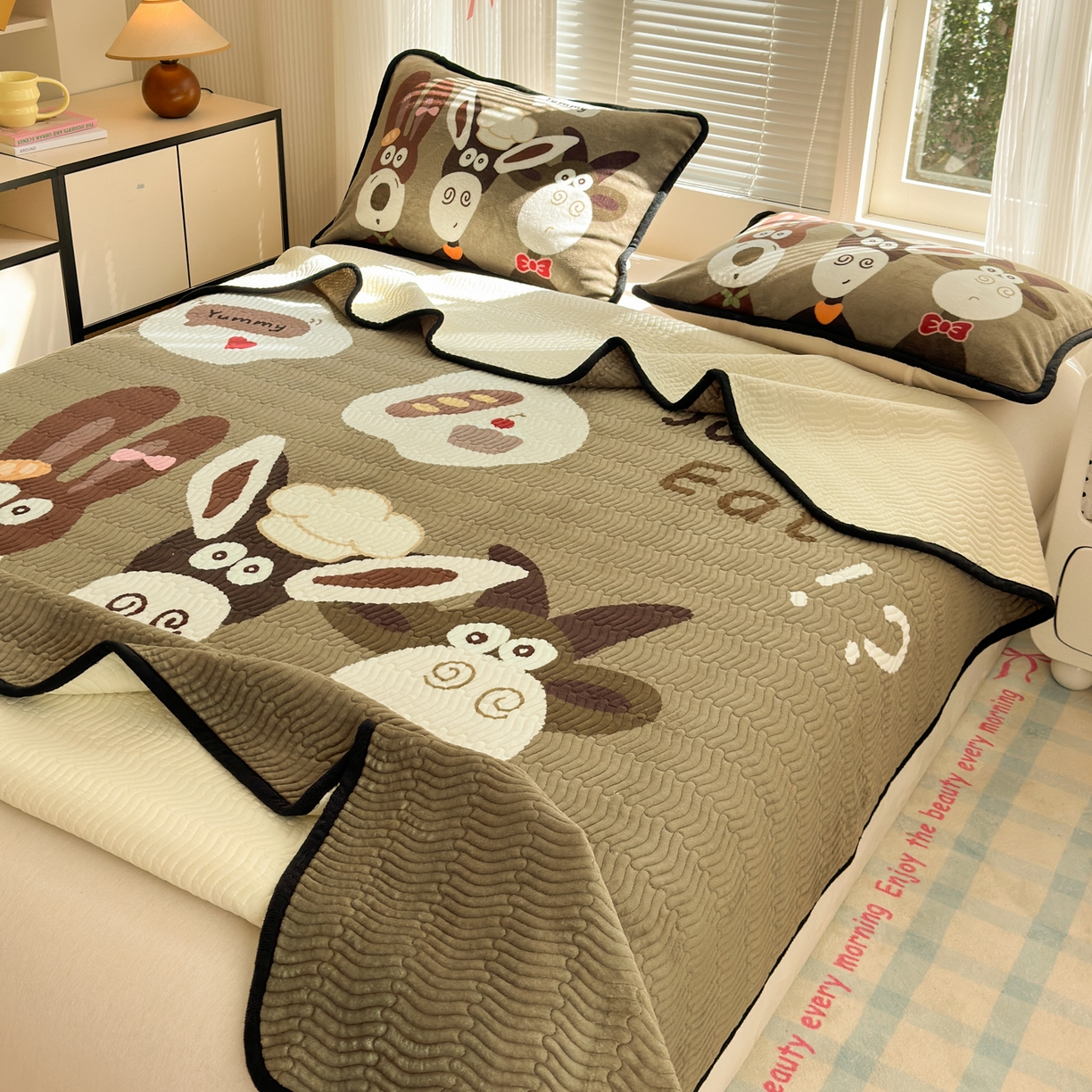 91家纺网 家纺一手货源 找家纺 （总）寐居家纺 2025新款牛奶绒数码大版单床盖