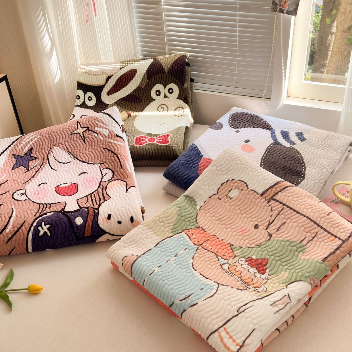 91家纺网 家纺一手货源 找家纺 寐居家纺 2025新款牛奶绒数码大版单床盖 组合图仅供展示不可下单