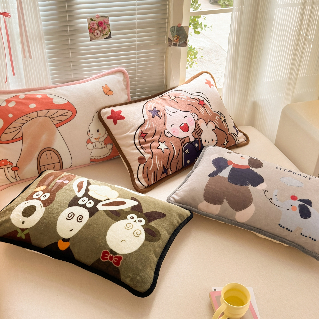 91家纺网 家纺一手货源 找家纺 寐居家纺 2025新款牛奶绒数码大版单床盖 组合图仅供展示不可下单