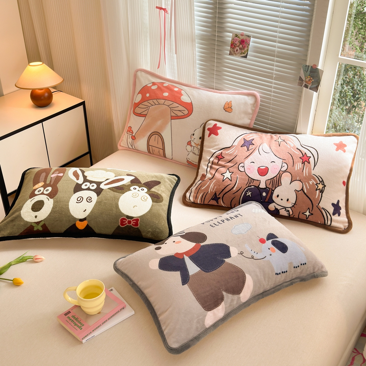 91家纺网 家纺一手货源 找家纺 寐居家纺 2025新款牛奶绒数码大版单床盖 组合图仅供展示不可下单