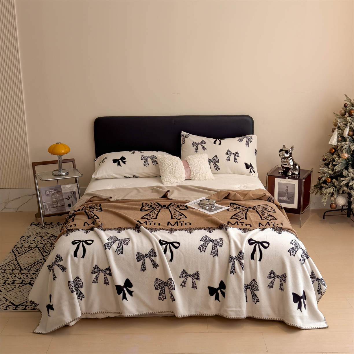 91家纺网 家纺一手货源 找家纺 （总）慕木家纺 2025新款高克重印花仿羊绒双层毛毯毛毯毯子（可供跨境提供买家秀）