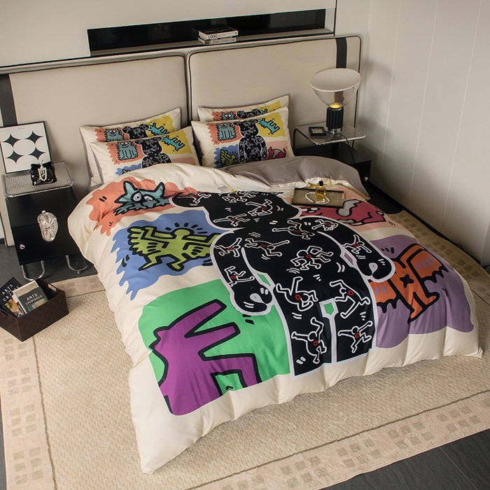 91家纺网 家纺一手货源 找家纺 色鬼布艺高端家居主号 2025新款直播热款网红款四季棉四件套 多巴胺