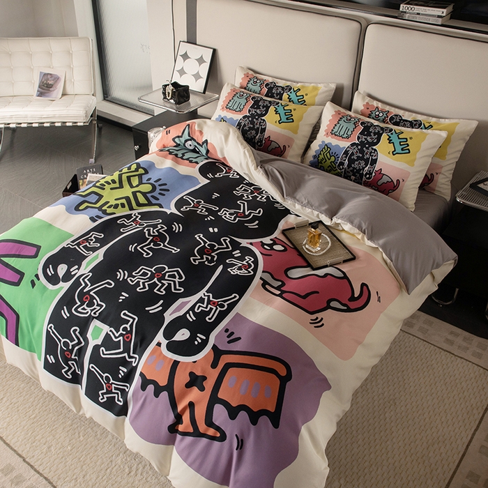 91家纺网 家纺一手货源 找家纺 色鬼布艺高端家居主号 2025新款直播热款网红款四季棉四件套 多巴胺