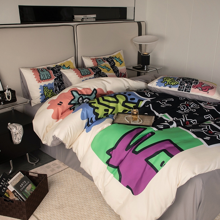 91家纺网 家纺一手货源 找家纺 色鬼布艺高端家居主号 2025新款直播热款网红款四季棉四件套 多巴胺