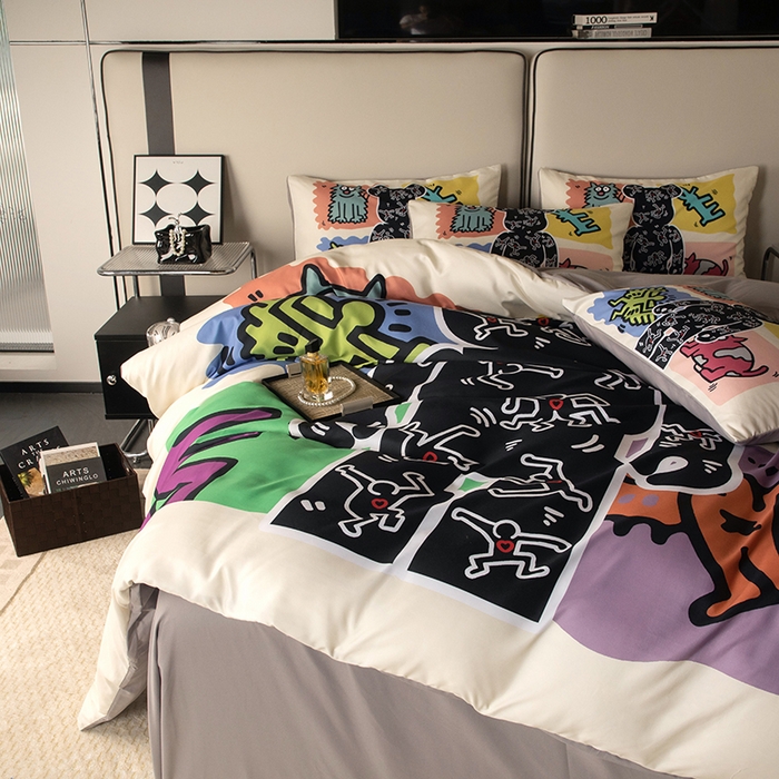 91家纺网 家纺一手货源 找家纺 色鬼布艺高端家居主号 2025新款直播热款网红款四季棉四件套 多巴胺