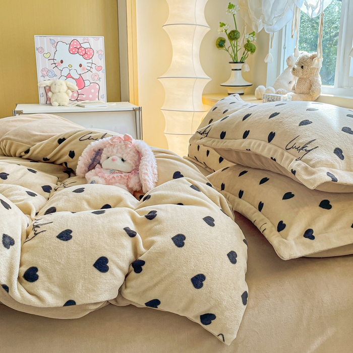 91家纺网 家纺一手货源 找家纺 弗苓家纺 2025新款加厚保暖双面牛奶绒四件套 卡布奇诺