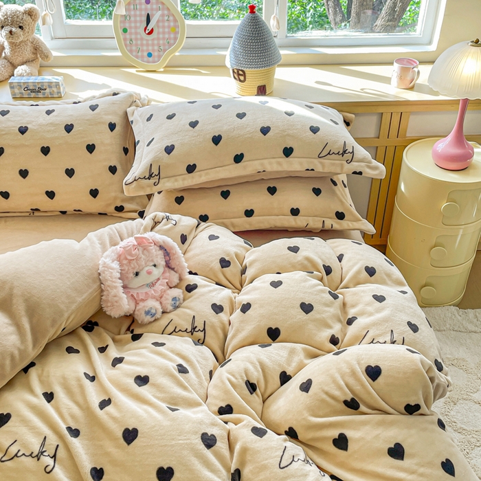 91家纺网 家纺一手货源 找家纺 弗苓家纺 2025新款加厚保暖双面牛奶绒四件套 卡布奇诺