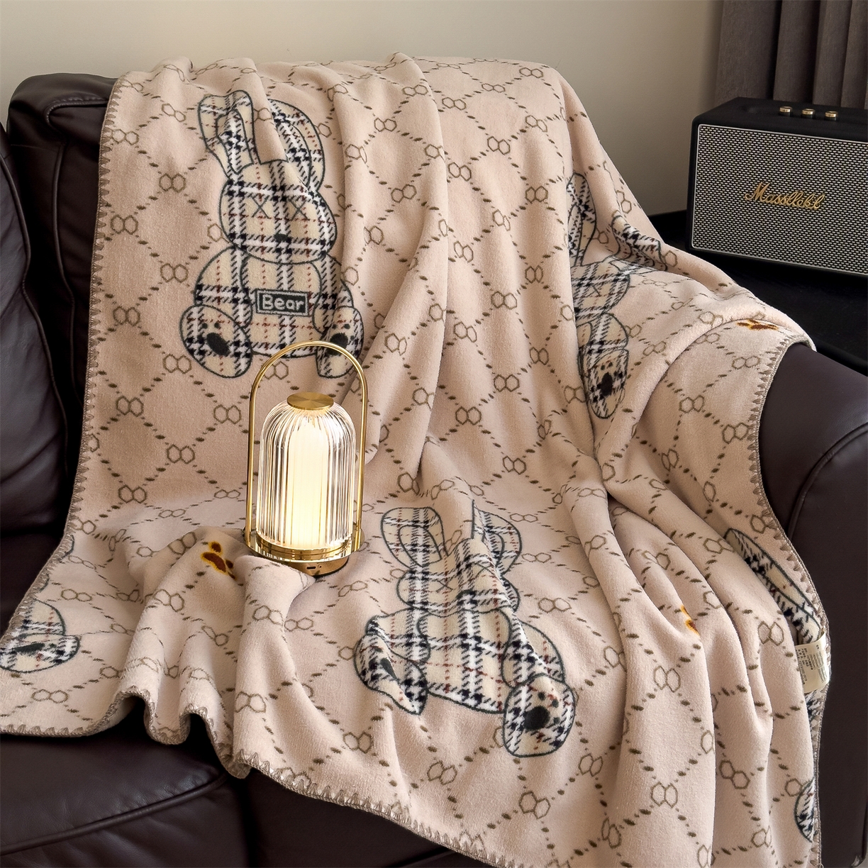 91家纺网 家纺一手货源 找家纺 （总）慕木家纺 2025新款高克重印花仿羊绒双层毛毯毛毯毯子（可供跨境提供买家秀）