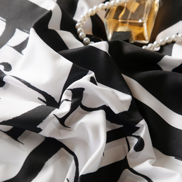 91家纺网 家纺一手货源 找家纺 色鬼布艺高端家居主号 2025新款直播热款网红款四季棉四件套 黑白迪