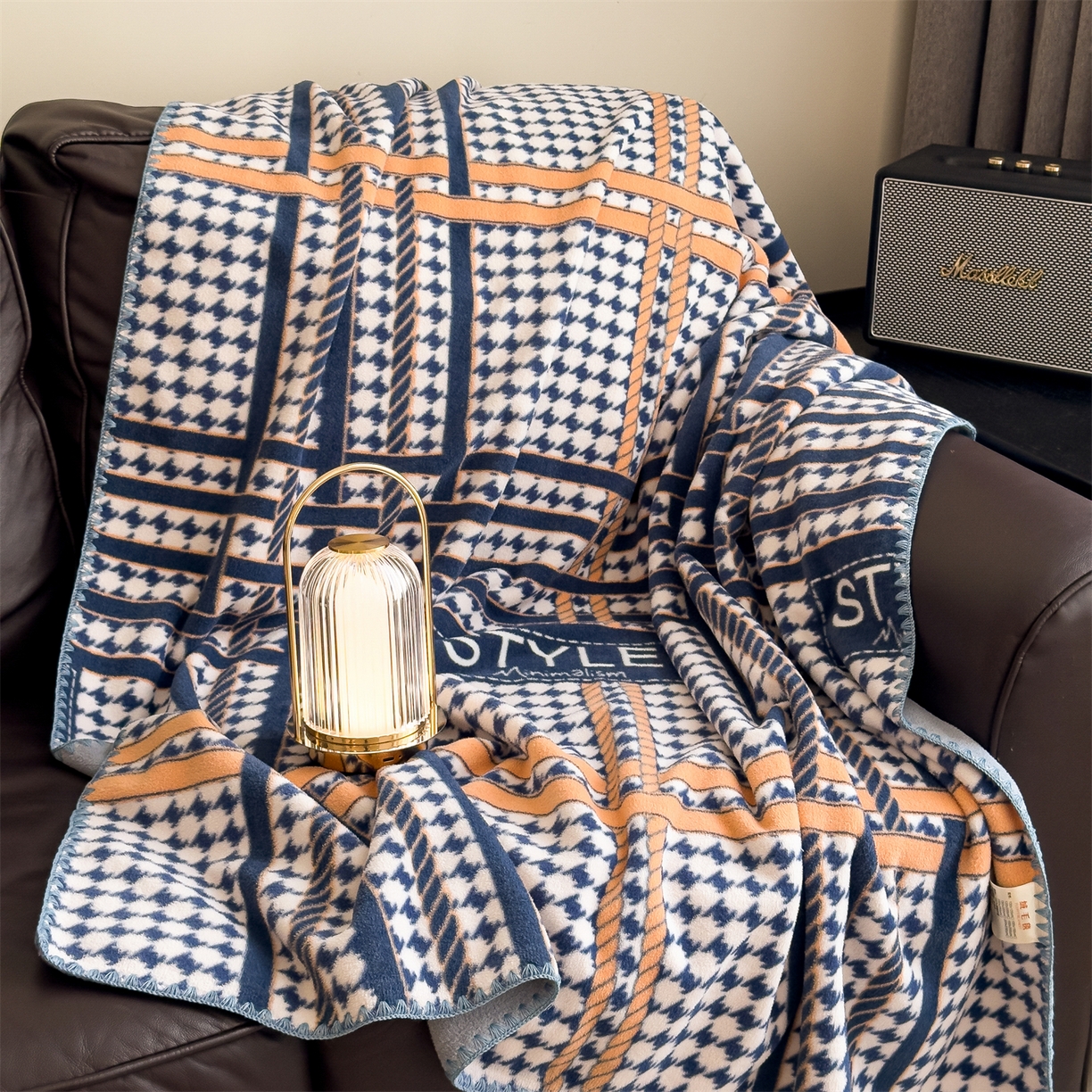 91家纺网 家纺一手货源 找家纺 （总）慕木家纺 2025新款高克重印花仿羊绒双层毛毯毛毯毯子（可供跨境提供买家秀）