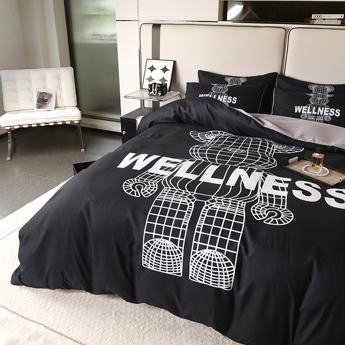 91家纺网 家纺一手货源 找家纺 色鬼布艺高端家居主号 2025新款直播热款网红款四季棉四件套 机器熊