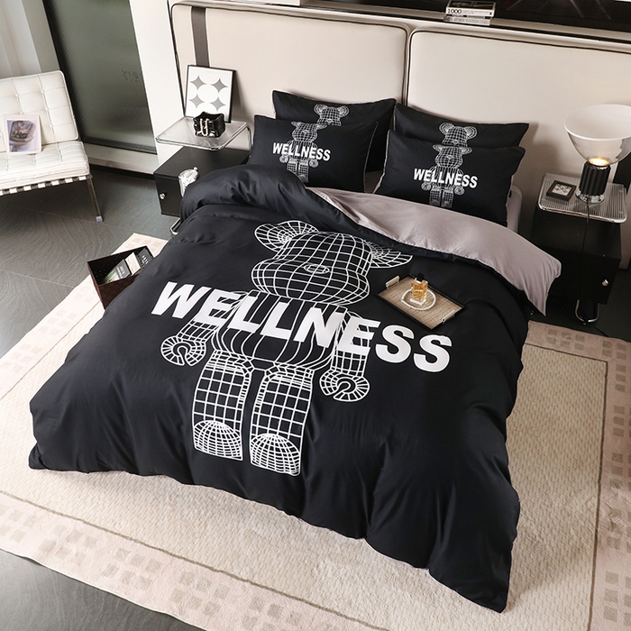 91家纺网 家纺一手货源 找家纺 色鬼布艺高端家居主号 2025新款直播热款网红款四季棉四件套 机器熊